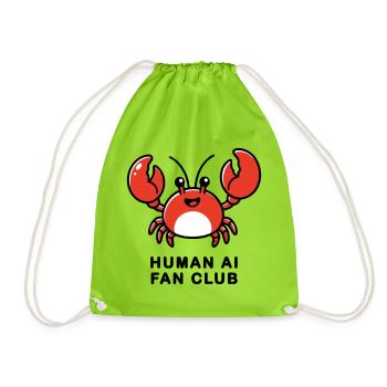 Human AI Fan Club - Drawstring Bag - neon green - Front