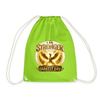 I am Stronger Than my darkest day Phönix - Drawstring Bag - neon green - Front
