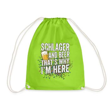 Schlager Und Bier - Turnbeutel - Neongrün - Vorne