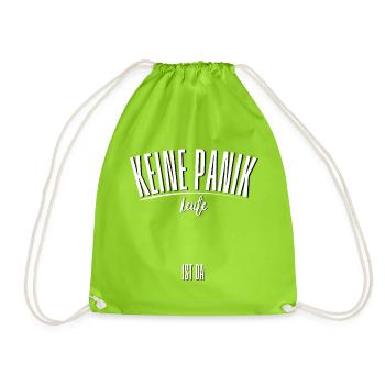 Keine Panik Name ist da personalisierbar Geschenk! - Turnbeutel - Neongrün - Vorne