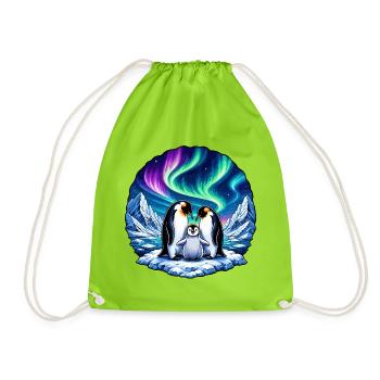 AuroraPinguine am Eisland - Drawstring Bag - neon green - Front
