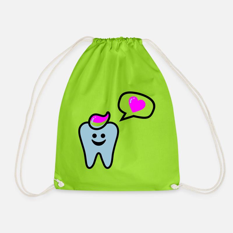 zahn punk zahnarzt dentist - Turnbeutel - Neongrün