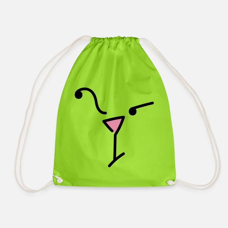 Catface, Fragender Blick - Turnbeutel - Neongrün