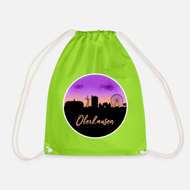 Oberhausen Skyline Fine line - Turnbeutel - Neongrün