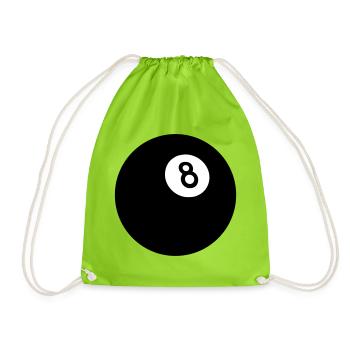 Black Eight - Drawstring Bag - neon green - Front