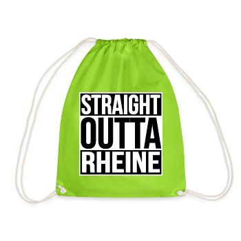 STRAIGHT OUTTA RHEINE - Turnbeutel - Neongrün - Vorne