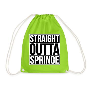 STRAIGHT OUTTA SPRINGE - Drawstring Bag - neon green - Front