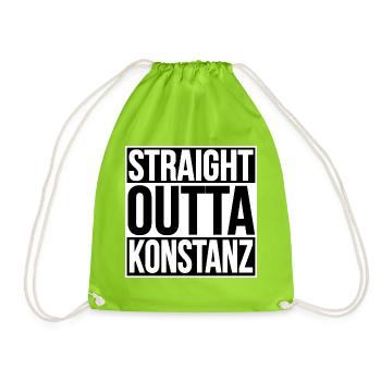 STRAIGHT OUTTA KONSTANZ - Turnbeutel - Neongrün - Vorne