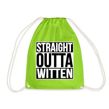 Straight Outta Witten - Drawstring Bag - neon green - Front