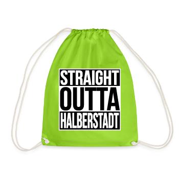 Straight Outta Halberstadt - Turnbeutel - Neongrün - Vorne