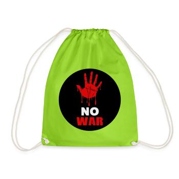 No war - Drawstring Bag - neon green - Front