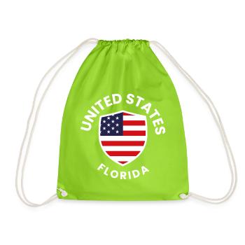 Patriotische US-Schildflagge - Turnbeutel - Neongrün - Vorne