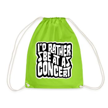Je préférerais être à un concert Lustig Musik Konzert - Sac de sport léger - vert néon - Devant