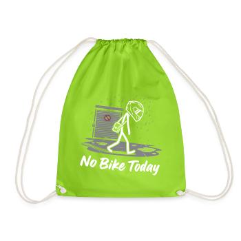 Kein Fahrrad Heute im Regen - Turnbeutel - Neongrün - Vorne