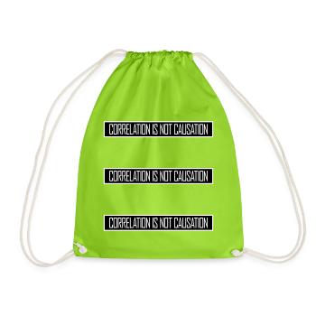 Correlation Is Not Causation Nerd Science - Drawstring Bag - neon green - Front