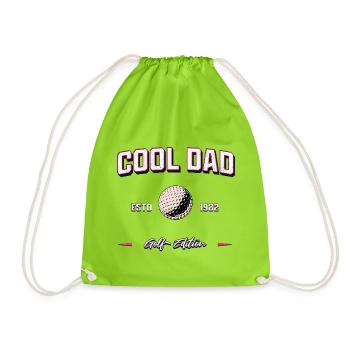Cool Dad 1982 Golf Papa Geburtstag Geschenk - Turnbeutel - Neongrün - Vorne