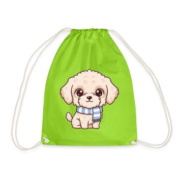 Labradoodle Hund  - Turnbeutel - Neongrün - Vorne