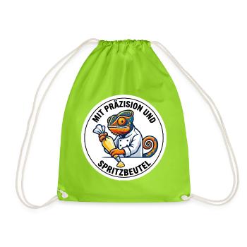 Präzision Spritzbeutel Chamäleon Konditor - Turnbeutel - Neongrün - Vorne