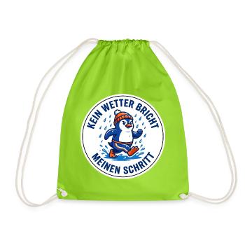 Allwetter-Laufshirt Regen Pinguin - Turnbeutel - Neongrün - Vorne