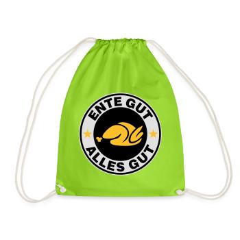 Ente gut alles gut - Turnbeutel - Neongrün - Vorne