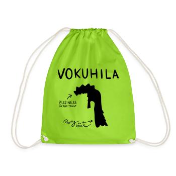 VOKUHILA Business in the front, party in the back! - Drawstring Bag - neon green - Front