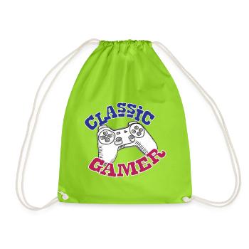 Game Zocken Spielkonsole Geschenk - Turnbeutel - Neongrün - Vorne