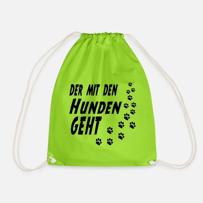 Der mit den Hunden geht - Turnbeutel - Neongrün