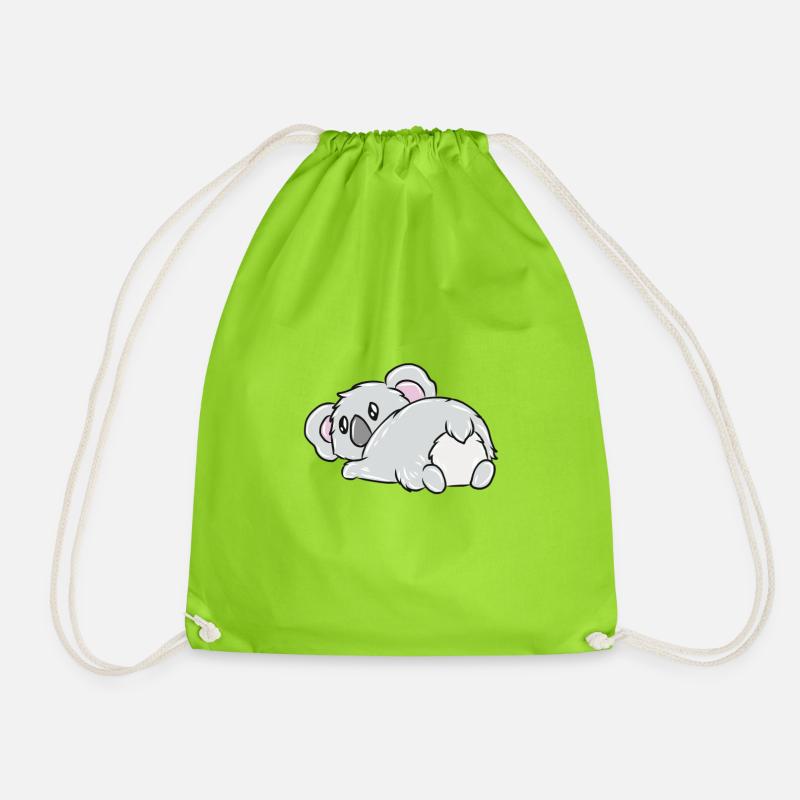 Schlafender Koala Kuschelheld - Turnbeutel - Neongrün
