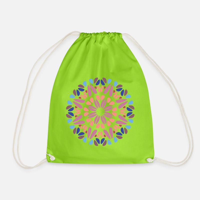 Mandala - Turnbeutel - Neongrün