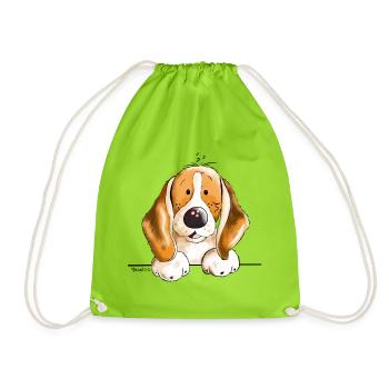 Sweet Beagle - Drawstring Bag - neon green - Front