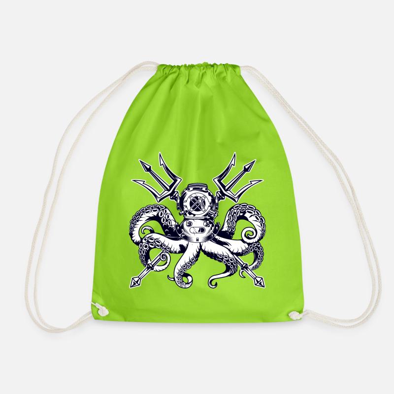 Trident Diving Octopus - Turnbeutel - Neongrün