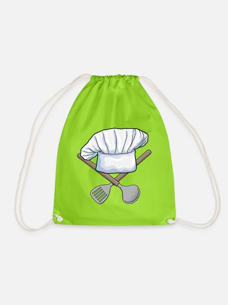 Kochmütze Kochen Küche - Turnbeutel - Neongrün