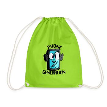 mobile - Drawstring Bag - neon green - Front