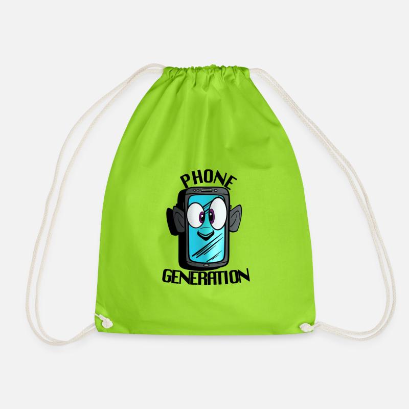 Handy - Turnbeutel - Neongrün