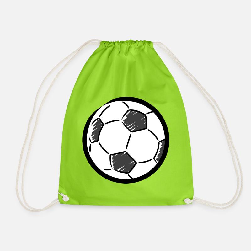 Fußball-Zeichnung - Turnbeutel - Neongrün