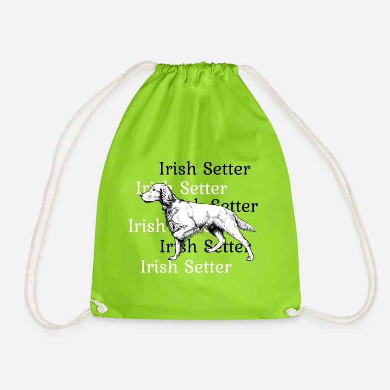 Irish Setter vorstehend - Turnbeutel - Neongrün