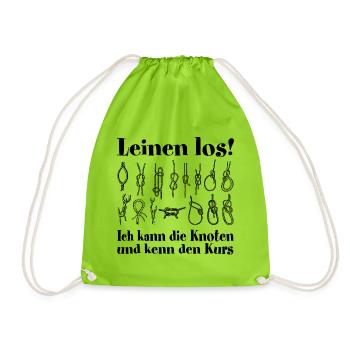 Leinen Los! Ich kann die Knoten! - Turnbeutel - Neongrün - Vorne