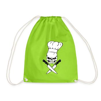 Skull cook - Drawstring Bag - neon green - Front