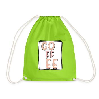 Kaffee Typo Panel - Turnbeutel - Neongrün - Vorne