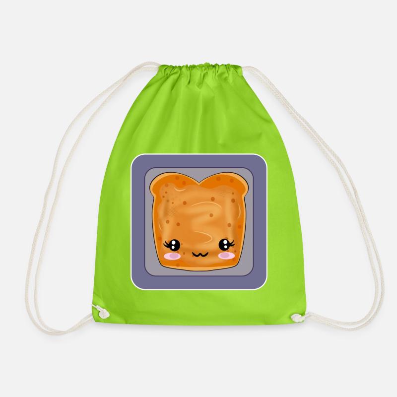 TOAST PEANUT BUTTER BREAD - Drawstring Bag - neon green