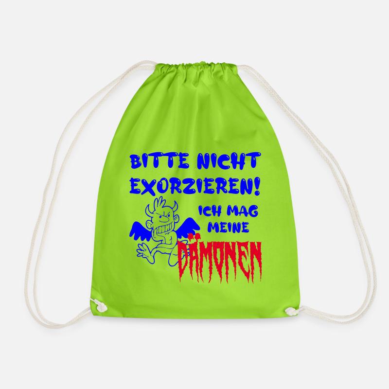 bitte nicht exorzieren! ich mag meine dämonen - Turnbeutel - Neongrün
