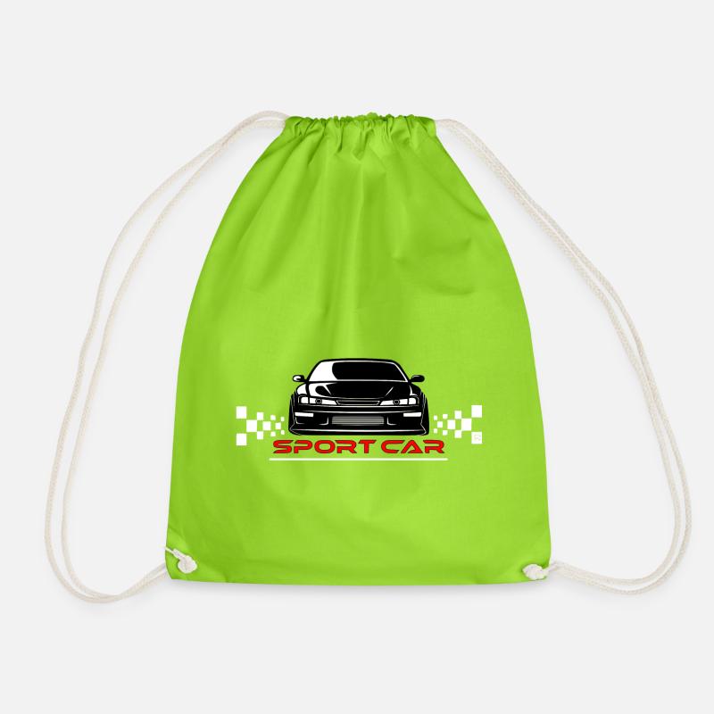 Sport car - Drawstring Bag - neon green