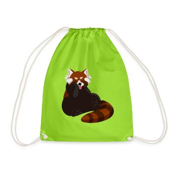 Cheeky Red Panda - Turnbeutel - Neongrün - Vorne
