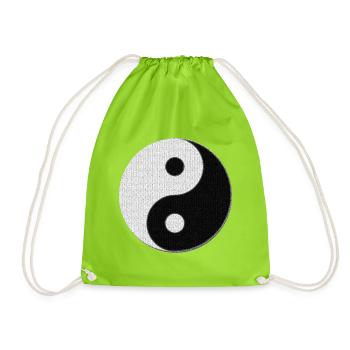 Yoga Shirts, Yin und Yang mosaikmuster - Turnbeutel - Neongrün - Vorne