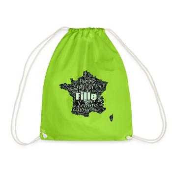 France WordArt typography v1 - Sac de sport léger - vert néon - Devant