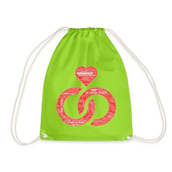 Valentine jour WordArt typography - Sac de sport léger - vert néon - Devant