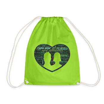 Valentine jour WordArt typography - Sac de sport léger - vert néon - Devant