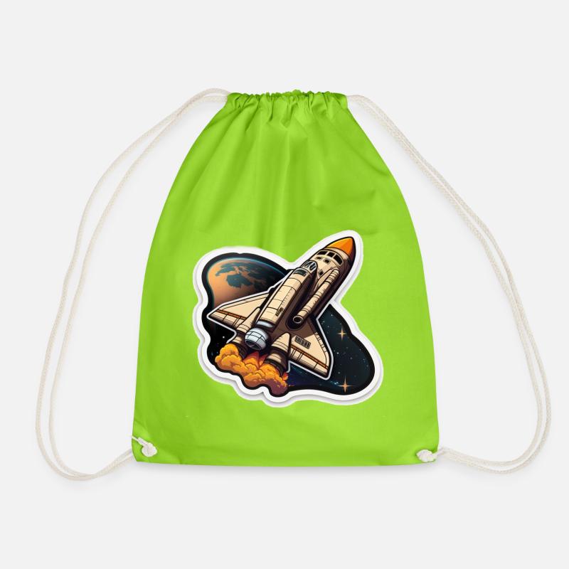 Space Rocket - Turnbeutel - Neongrün