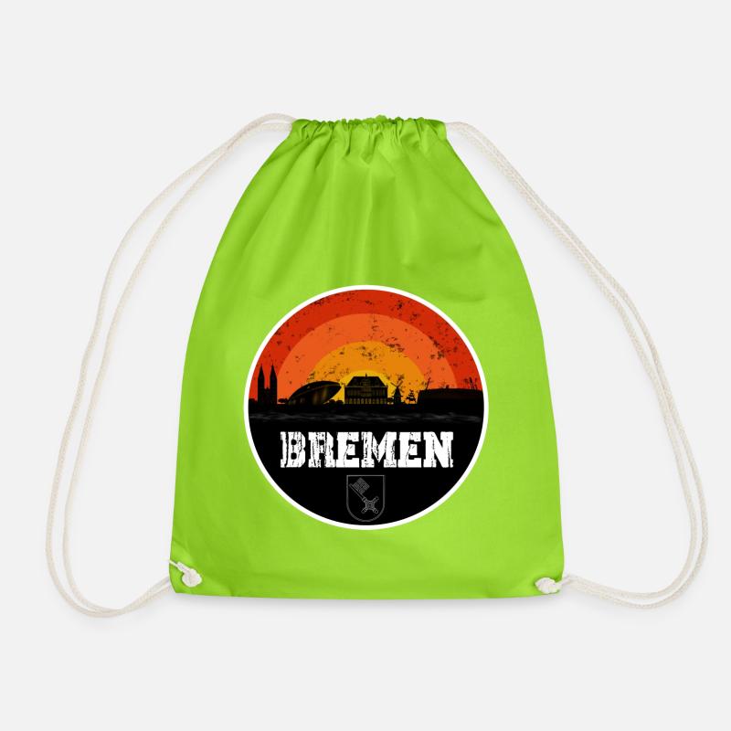 Bremen Skyline - Turnbeutel - Neongrün