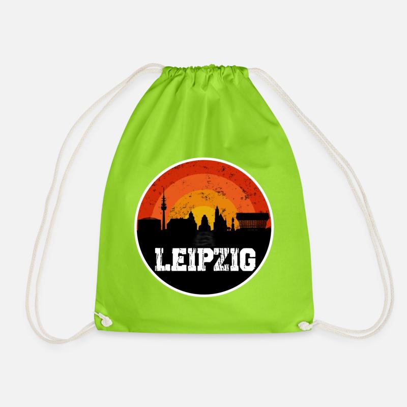 Leipzig Skyline - Turnbeutel - Neongrün